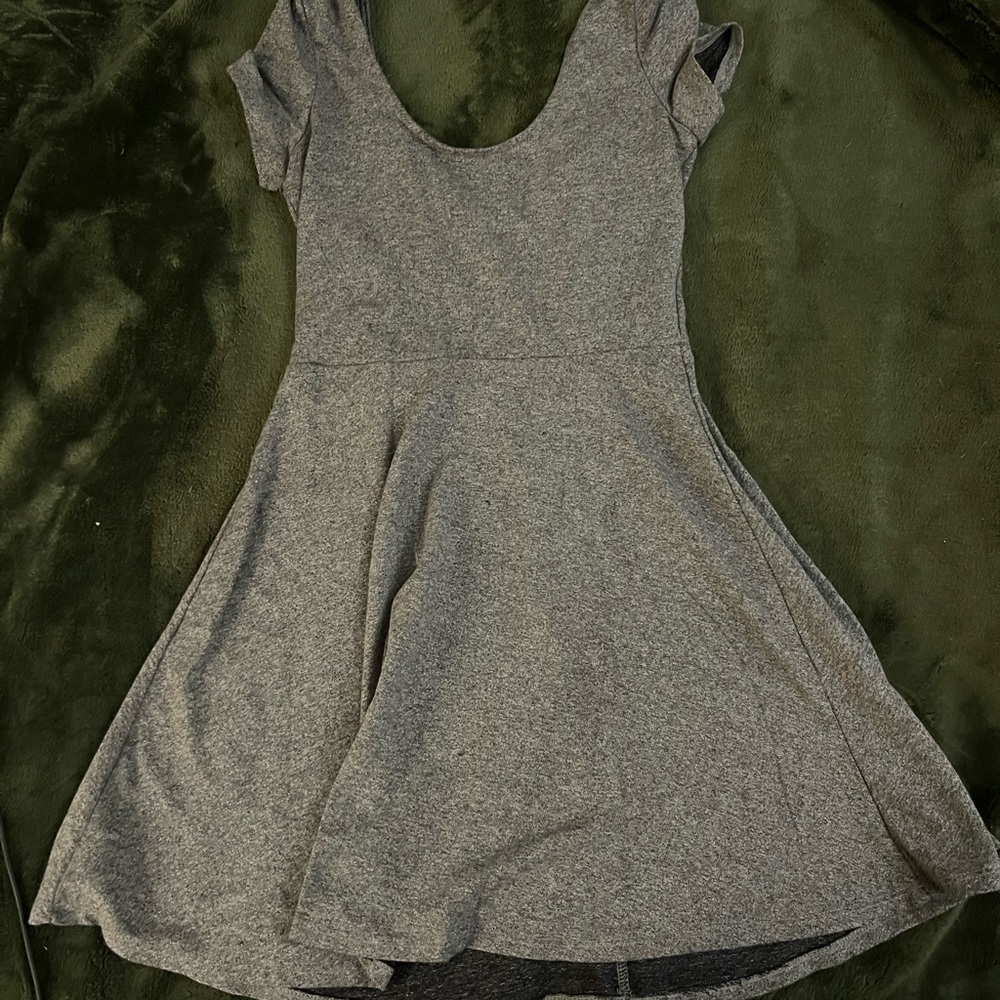 Grey Scoop Neck Dress